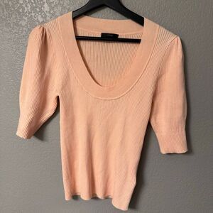 J.Crew women's short-sleeve ribbed sweater with a Scoop Neck Size Small